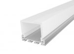 Deep Square Aluminium Extrusion 26mm Silver 2M with a Semi Diffused PC Cover for LED Tape Lights