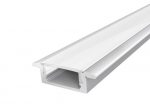 Silver Slim Recessed Aluminium Extrusion 17mm 2M with a Semi Diffused PC Cover for flexible LED Tape Lights