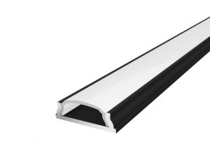 Slim Bendable Profile 18mm Black Finish & Semi Clear Cover (2M)
