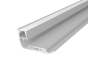 Stair Nosing Profile 65mm Silver Finish & Semi Clear Cover (1M)
