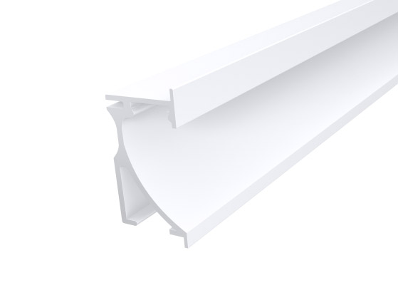 Skirting Profile 70mm White Finish & Clear Cover (1M)