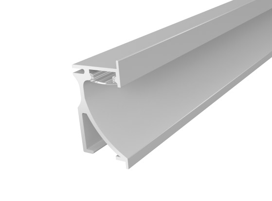 Skirting Profile 70mm Silver Finish & Clear Cover (2M)