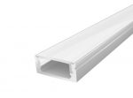 2M Slim Surface Mounted Aluminium Profile 17mm with a Semi Clear Diffuser Silver Finish