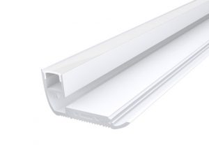 Stair Nosing Profile 65mm White Finish & Opal Cover (2M)