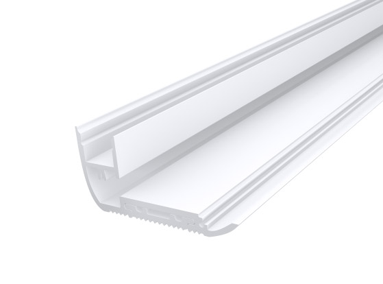 Stair Nosing Profile 65mm White Finish & Clear Cover (1M)