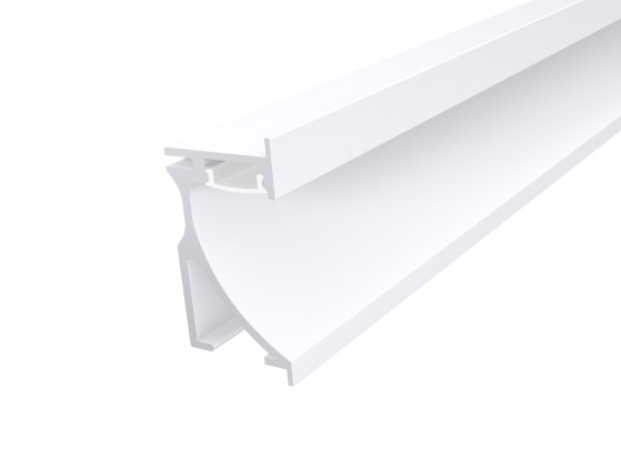 Skirting Profile 70mm White Finish & Semi Clear Cover (2M)