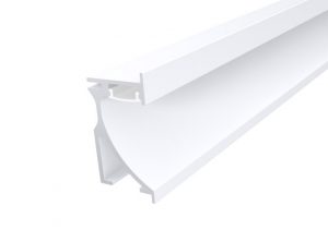 Skirting Profile 70mm White Finish & Semi Clear Cover (1M)