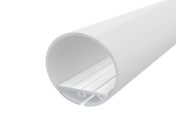 Rounded Profile 30mm White Finish & Semi Clear Diffuser (1M)
