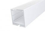 Large Square Profile 35mm White Finish & Clear Cover (1M)