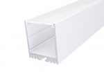 Large Square Profile 35mm White Finish & Semi Clear Cover (1M)