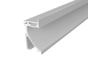 Skirting Profile 70mm Silver Finish & Semi Clear Cover (1M)