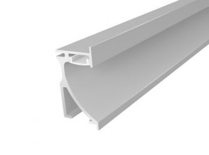 Skirting Profile 70mm Silver Finish & Opal Cover (2M)