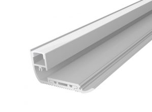 Stair Nosing Profile 65mm Silver Finish & Opal Cover (2M)