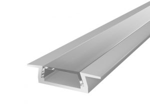 Slim Recessed Profile 15mm Silver Finish & Clear Cover (2M)