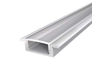 Slim Recessed Profile 17mm Silver Finish & Clear Cover (2M)