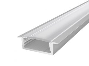 Slim Recessed Profile 23mm Silver Finish & Clear Cover (2M)