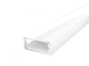 Slim Surface Profile 17mm White Finish & Opal Cover (1M)
