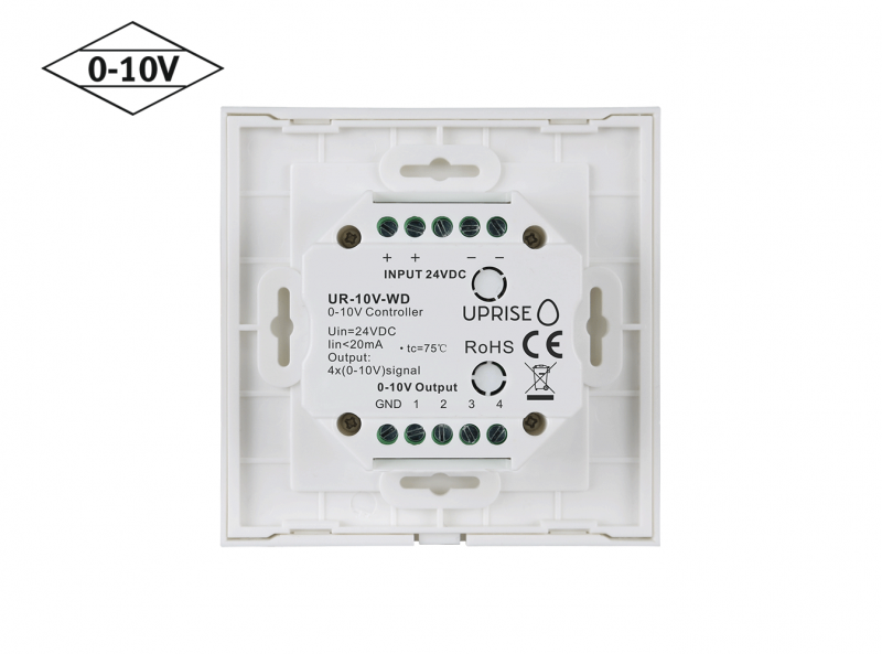 Mounted 0-10V Wall Dimmer Diagonal View